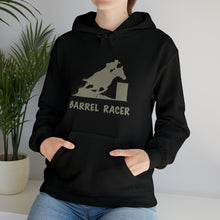 Load image into Gallery viewer, Barrel Racer Hooded Sweatshirt - 3 barrels, 2 hearts, one dream