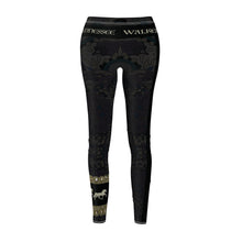 Load image into Gallery viewer, Tennessee Walker Leggings in Black Lace Design - 5 Reasons to Ride the Glide in our original design leggings
