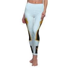Load image into Gallery viewer, Arabian Horse Leggings - Women's Powder Blue with Gold Bow Design