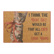 Load image into Gallery viewer, Coir Christmas Doormat with Kitten Christmas Wish