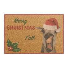 Load image into Gallery viewer, Merry Christmas Y'all Horse Doormat in coconut fiber
