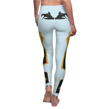 Load image into Gallery viewer, Reining Horse Leggings - Soft Blue with Gold Bow -