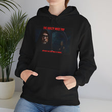 Load image into Gallery viewer, Statement Hoodie with Grim Reaper Promising to Punish the Guilty - Perfect For Patriots who demand justice.