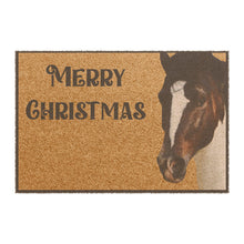 Load image into Gallery viewer, Spotted Horse Christmas Doormat - Sturdy Coconut Coir Doormat