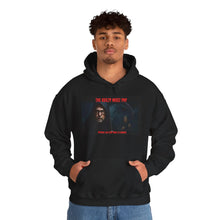 Load image into Gallery viewer, Statement Hoodie with Grim Reaper Promising to Punish the Guilty - Perfect For Patriots who demand justice.