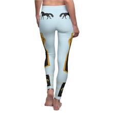 Load image into Gallery viewer, Rocky Mountain Horse Leggings - Baby Blue Gold Bow Design