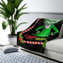 Load image into Gallery viewer, Embrace the Magic with our Cat Lovers&#39; Grinch Christmas Blanket
