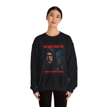 Load image into Gallery viewer, Guilty Must Pay Crewneck Sweatshirt | Cozy Unisex Sweatshirt for Halloween, Casual Wear, Cozy Home, Gift for Him/Her, Patriotic Apparel
