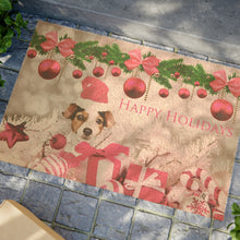 Load image into Gallery viewer, Pretty in Pink Puppy Christmas Doormat - Coconut Coir
