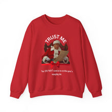 Load image into Gallery viewer, Santa 'Trust Me' Crewneck Sweatshirt – Funny Naughty List Holiday Pullover
