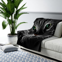 Load image into Gallery viewer, Wrap Yourself in Luxury with our Black Cat Sherpa Fleece Blanket

