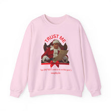Load image into Gallery viewer, Santa 'Trust Me' Crewneck Sweatshirt – Funny Naughty List Holiday Pullover
